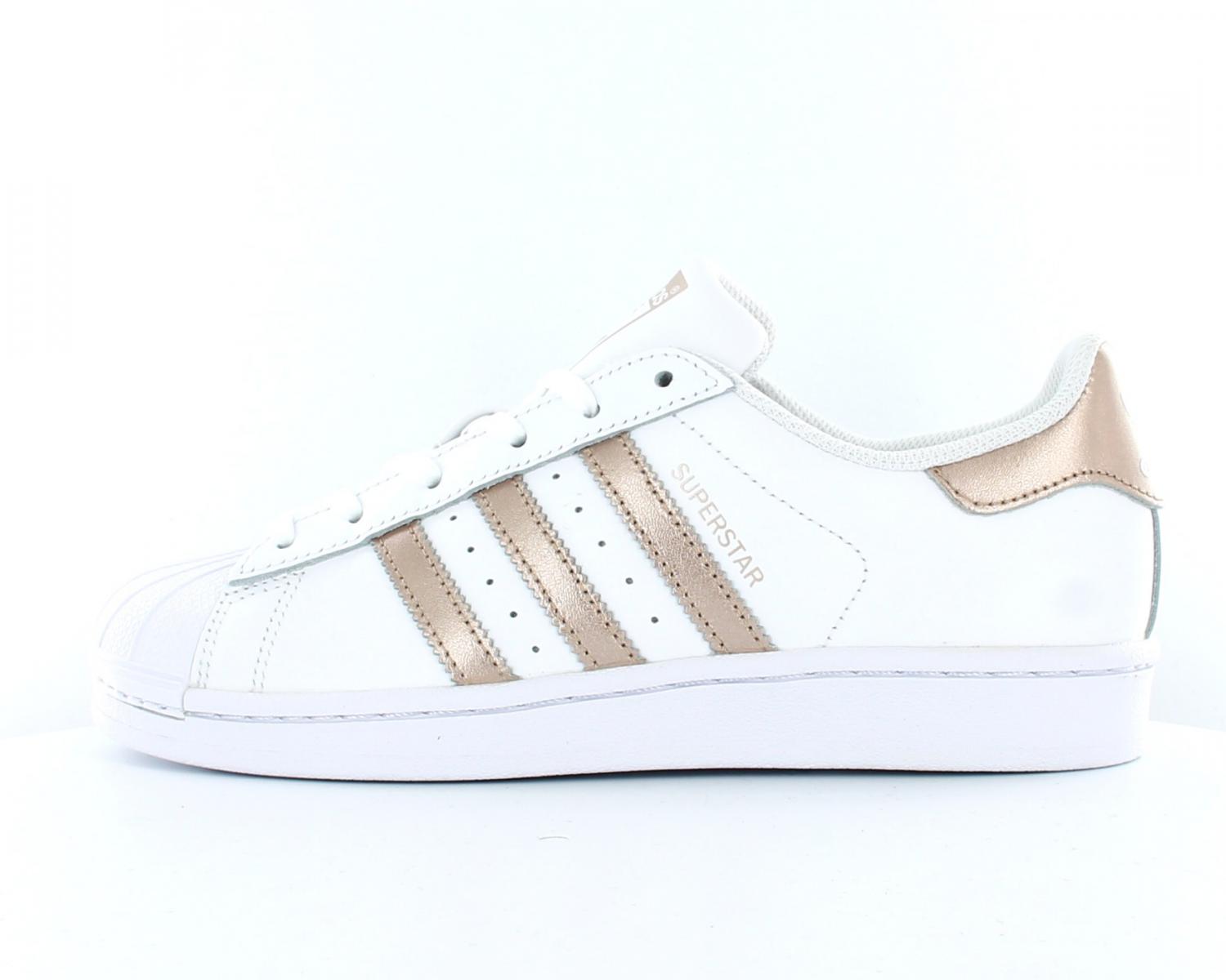 adidas superstar rose et blanche femme